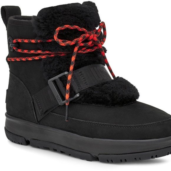 UGG Women's Black Classic Weather Hiker Ankle Short Boots Shoes Multi Size NEW - Picture 3 of 8